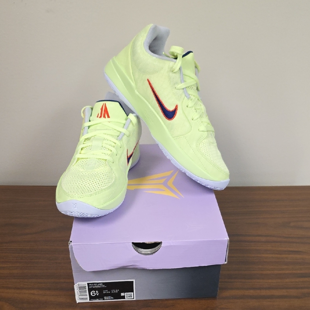 Nike JA 2 KC (GS) Barely Volt Basketball Shoe HQ2298-700 Size Women's 8/Youth